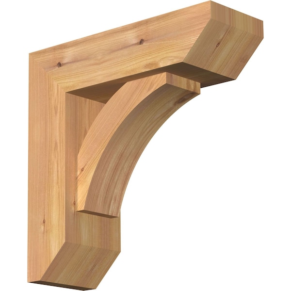 Ekena Millwork Thorton Slat Smooth Bracket w/ Offset Brace, Western Red Cedar, 5 1/2"W x 16"D x 16"H BKT0604X16X16THR06SWR - main